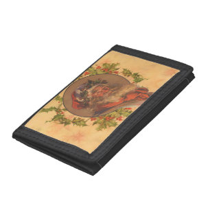 Santa Claus Christmas Vintage Portrait Trifold Wallet