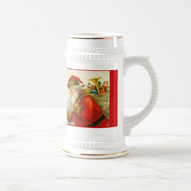 Santa Claus Christmas Vintage Style Beer Stein (Right)