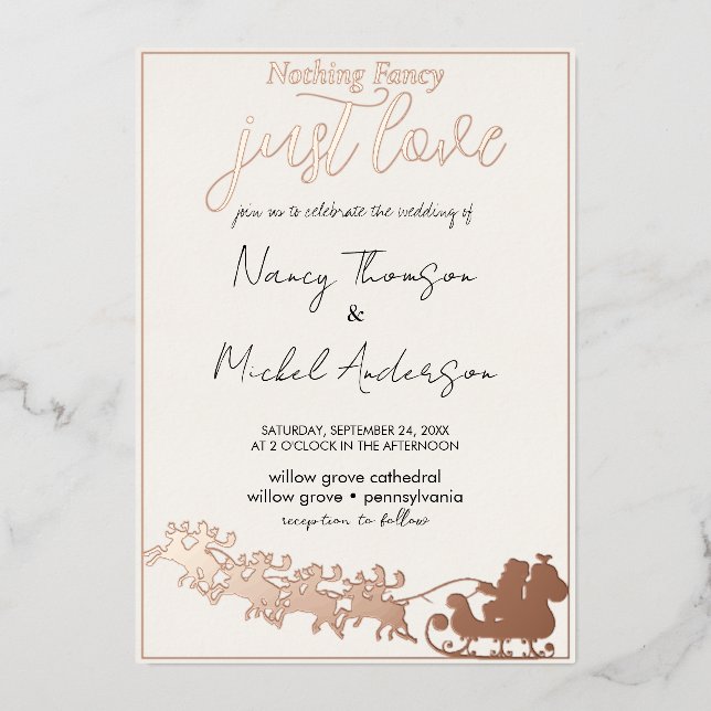 Santa Claus Christmas Wedding Foil Invitation (Front)