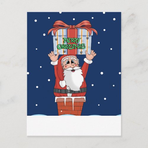 Santa Claus Christmas Winter Snow Postcard