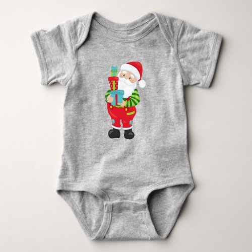 Santa Claus Christmas Xmas Gifts Presents Baby Bodysuit