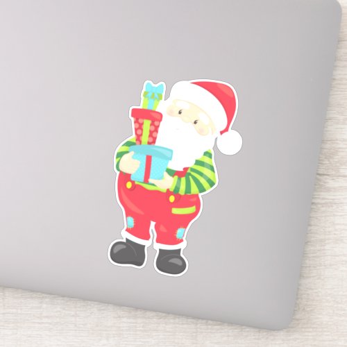 Santa Claus Christmas Xmas Gifts Presents Sticker