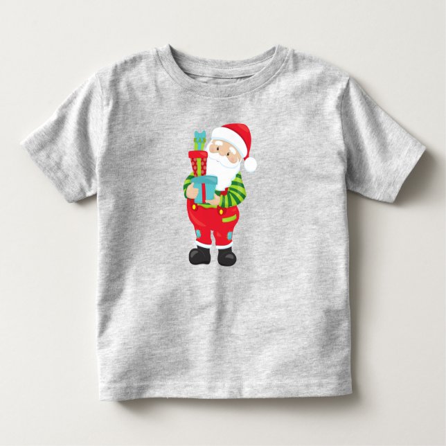 Santa Claus, Christmas, Xmas, Gifts, Presents Toddler T-shirt (Front)