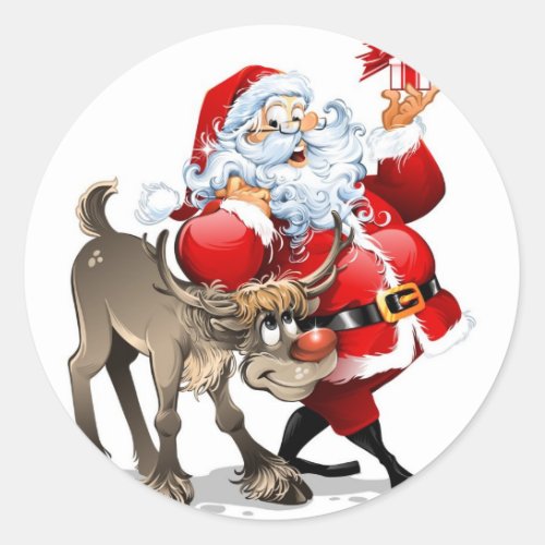 Santa Claus Classic Round Sticker