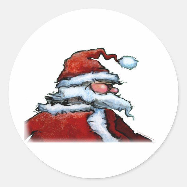 Santa Claus Classic Round Sticker (Front)