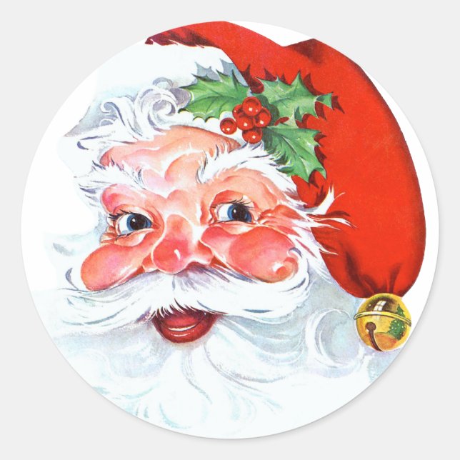 Santa Claus Classic Round Sticker (Front)