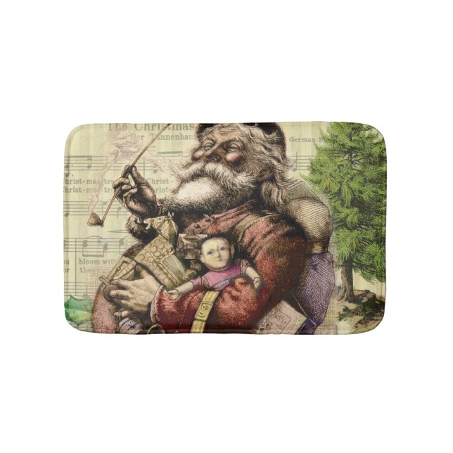 Santa Claus Classic Thomas Nast Illustration  Bathroom Mat (Front)