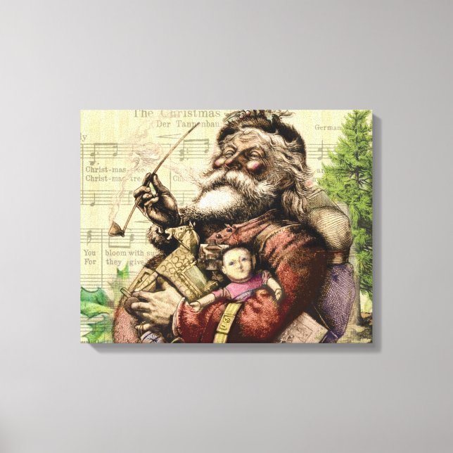 Santa Claus Classic Thomas Nast Illustration  Canvas Print (Front)
