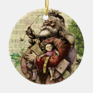Santa Claus Classic Thomas Nast Illustration  Ceramic Ornament