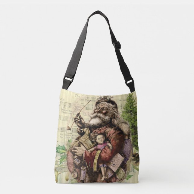 Santa Claus Classic Thomas Nast Illustration  Crossbody Bag (Front)