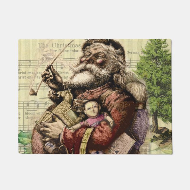 Santa Claus Classic Thomas Nast Illustration  Doormat (Front)