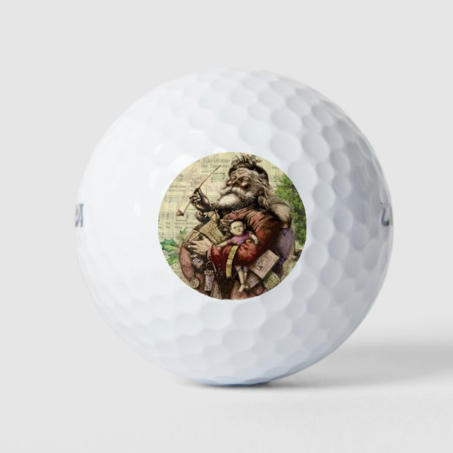Santa Claus Classic Thomas Nast Illustration  Golf Balls (Front)