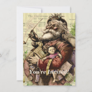 Santa Claus Classic Thomas Nast Illustration Invitation