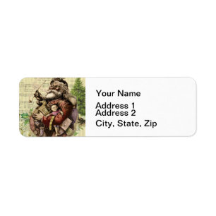 Santa Claus Classic Thomas Nast Illustration  Label