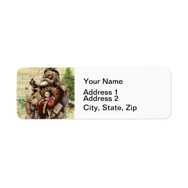 Santa Claus Classic Thomas Nast Illustration  Label (Front)