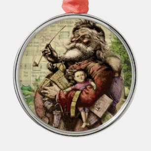 Santa Claus Classic Thomas Nast Illustration  Metal Ornament