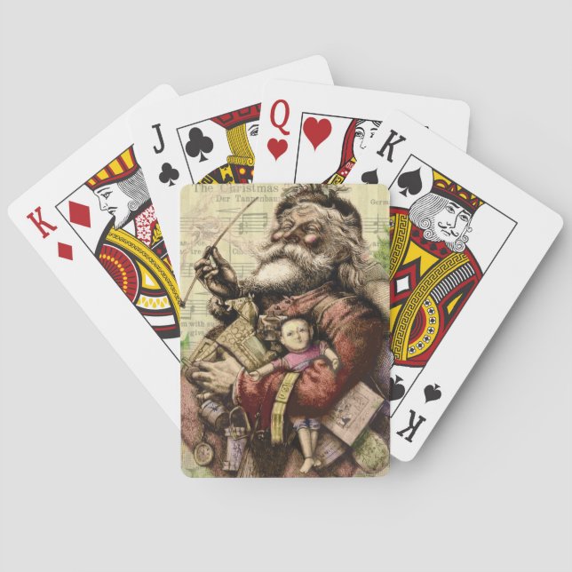 Santa Claus Classic Thomas Nast Illustration  Poker Cards (Back)