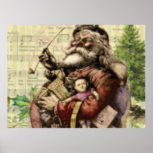 Santa Claus Classic Thomas Nast Illustration Poster