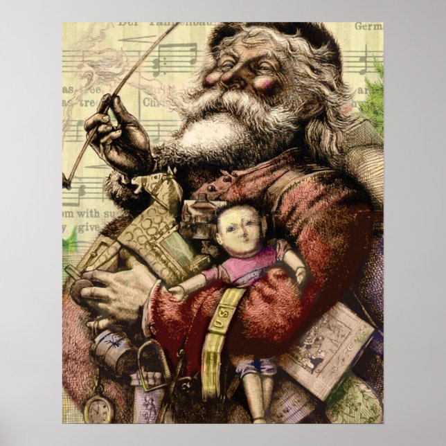 Santa Claus Classic Thomas Nast Illustration  Poster (Front)