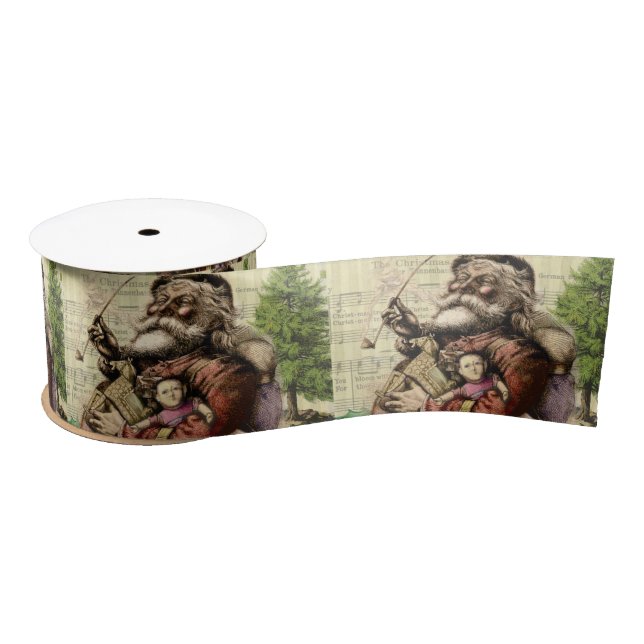 Santa Claus Classic Thomas Nast Illustration  Satin Ribbon (Spool)