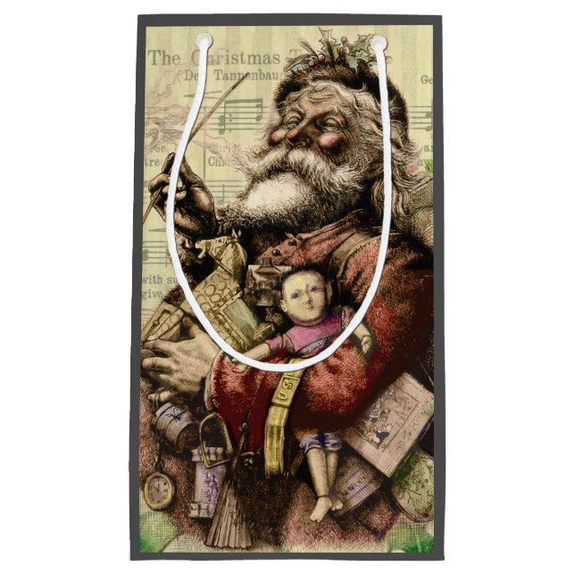 Santa Claus Classic Thomas Nast Illustration  Small Gift Bag (Front)