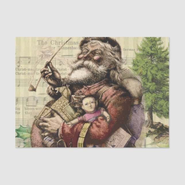 Santa Claus Classic Thomas Nast Illustration  Tissue Paper (Front)