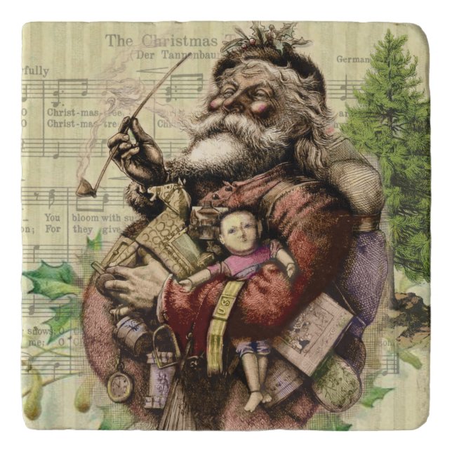 Santa Claus Classic Thomas Nast Illustration  Trivet (Front)