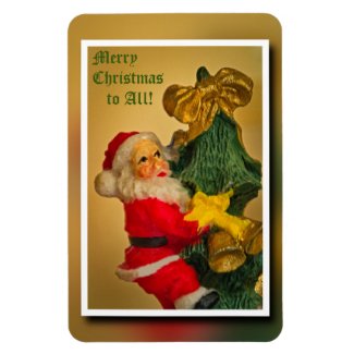 Santa Claus Climbing the Christmas Tree - Vintage