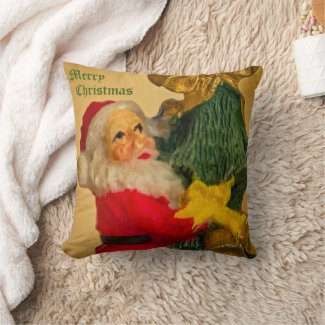 Santa Claus Climbing the Christmas Tree - Vintage
