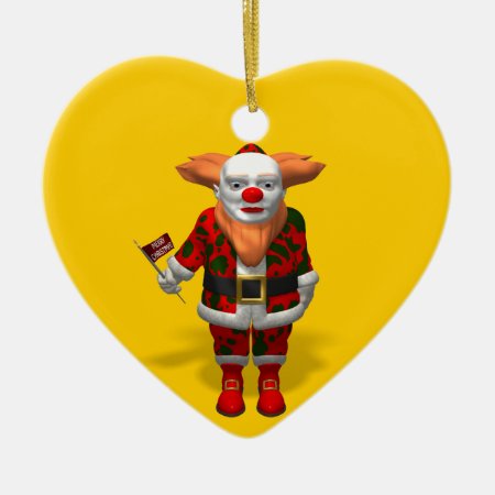 Santa Claus Clown Ceramic Ornament