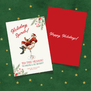 Santa Claus Cocktail Glass Invitation