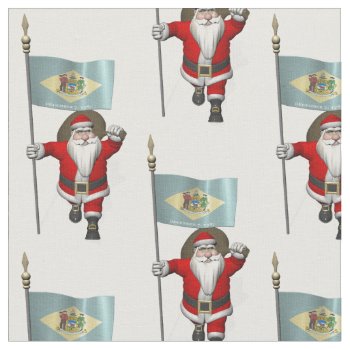 Santa Claus Comes To Delaware Fabric by santa_claus_usa at Zazzle