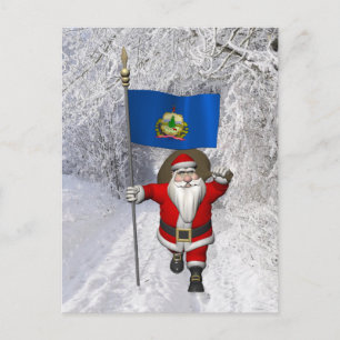 Santa Claus Comes To Vermont Holiday Postcard
