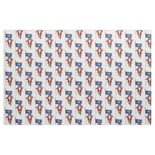 Santa Claus Comes To Wyoming Fabric