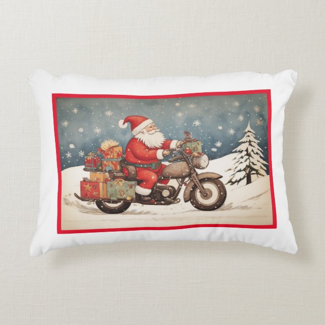 Santa Claus Coming To Town Accent Pillow (Front)