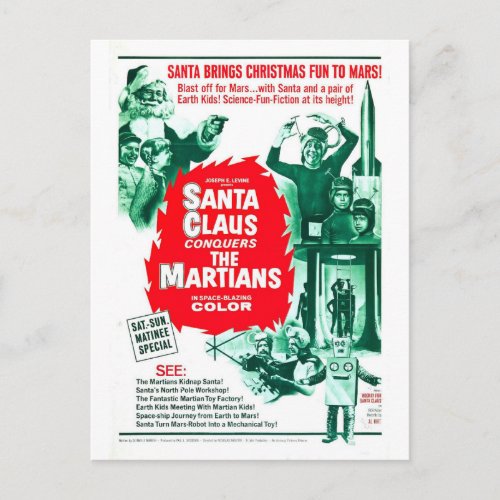 SANTA CLAUS CONQUERS THE MARTIANS POSTCARD