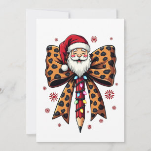 Santa Claus Coquette bow School Teaching Invitation