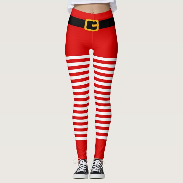 Santa Claus Costume Christmas Leggings (Front)