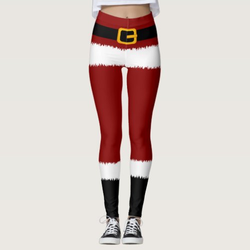 Santa Claus Costume Christmas Leggings