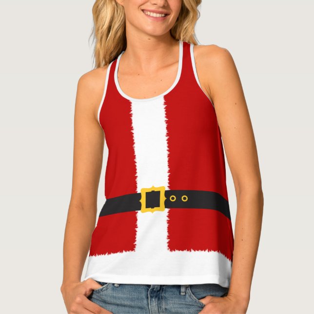 Santa Claus Costume Christmas Tank Top (Front)