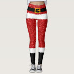 Santa Claus Costume Glitter Christmas Leggings<br><div class="desc">Santa Claus costume Christmas fun holiday leggings specially for cute ladies for Fun Christmas / holiday parties. You can customize the red part of the legging.</div>
