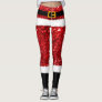 Santa Claus Costume Glitter Christmas Leggings