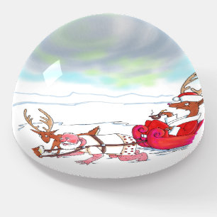 Santa Claus Coup glass dome paperweight
