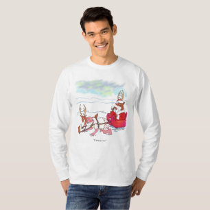 Santa Claus Coup men white long sleeve T-shirt