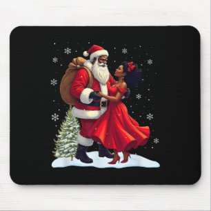 Santa Claus Couple Dancing African American Christ Mouse Pad