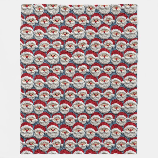 Santa Claus crochet pattern Fleece Blanket (Front)