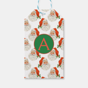 Santa Claus CUSTOM INITIAL Gift Tag