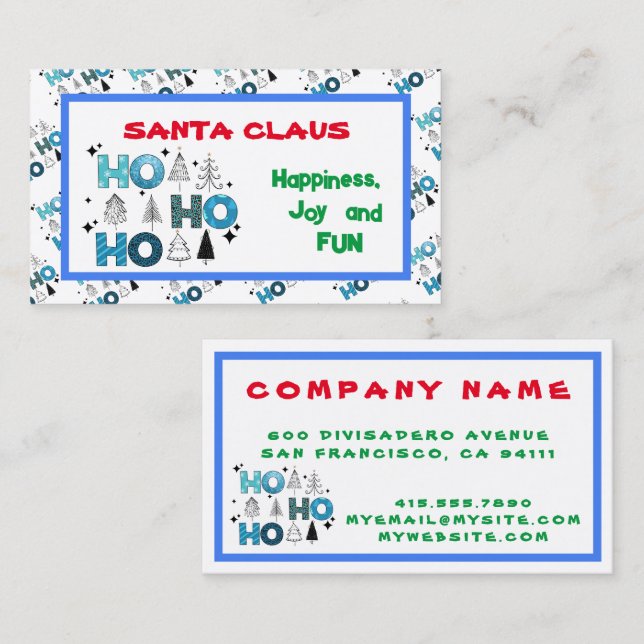 Santa Claus Customize Business Card (Front/Back)