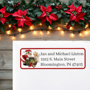 Santa Claus Cute Angel Personalize Return Address Label