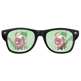 Santa Claus Cute Animals Merry Christmas Retro Sunglasses